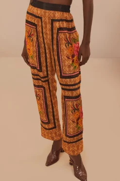 FARM Rio Brown Charming Garden Scarves Pants New