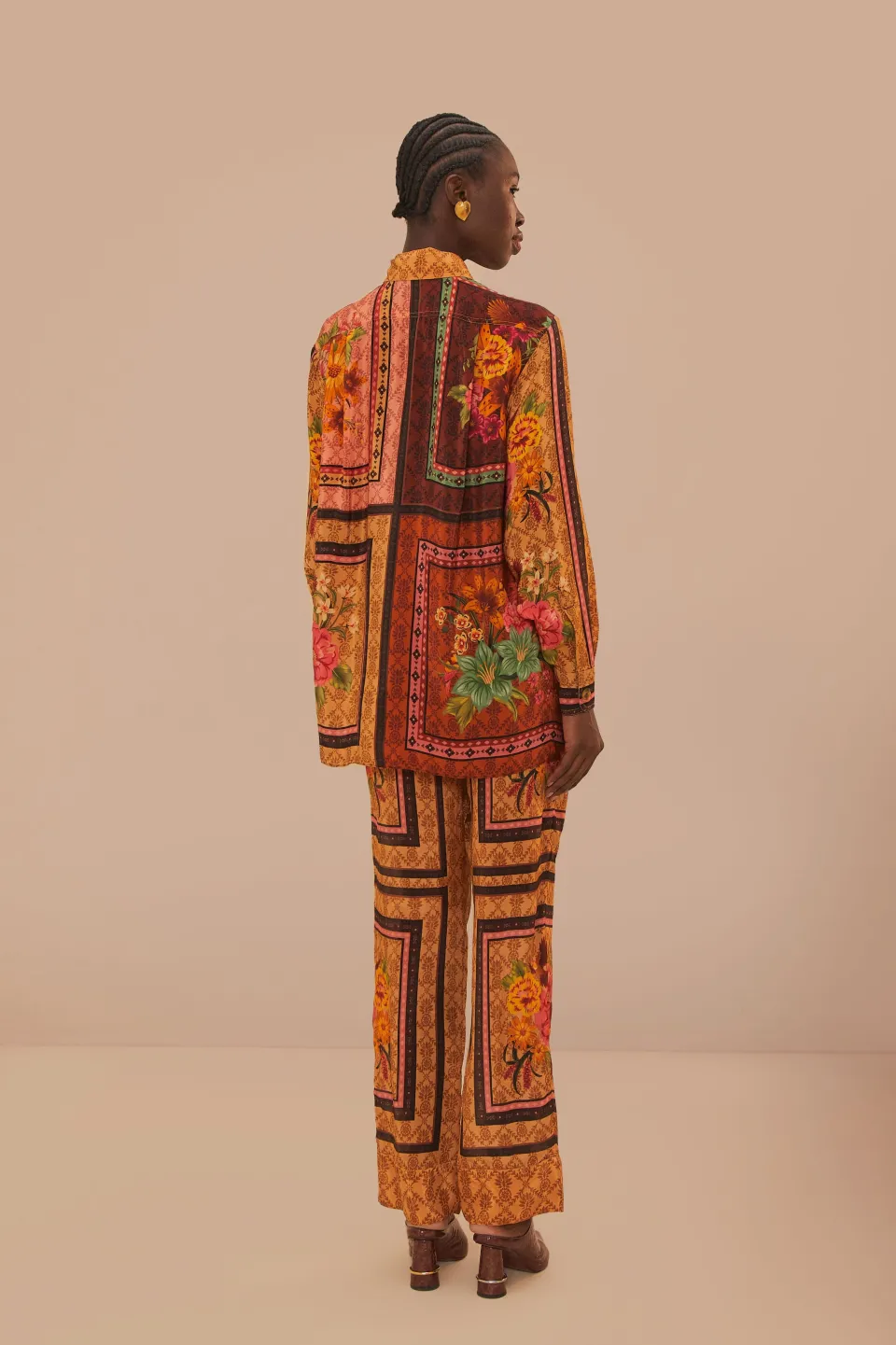 FARM Rio Brown Charming Garden Scarves Pants New