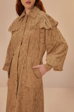 FARM Rio Brown Laise Trench Coat Online