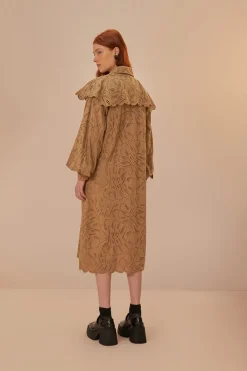 FARM Rio Brown Laise Trench Coat Online