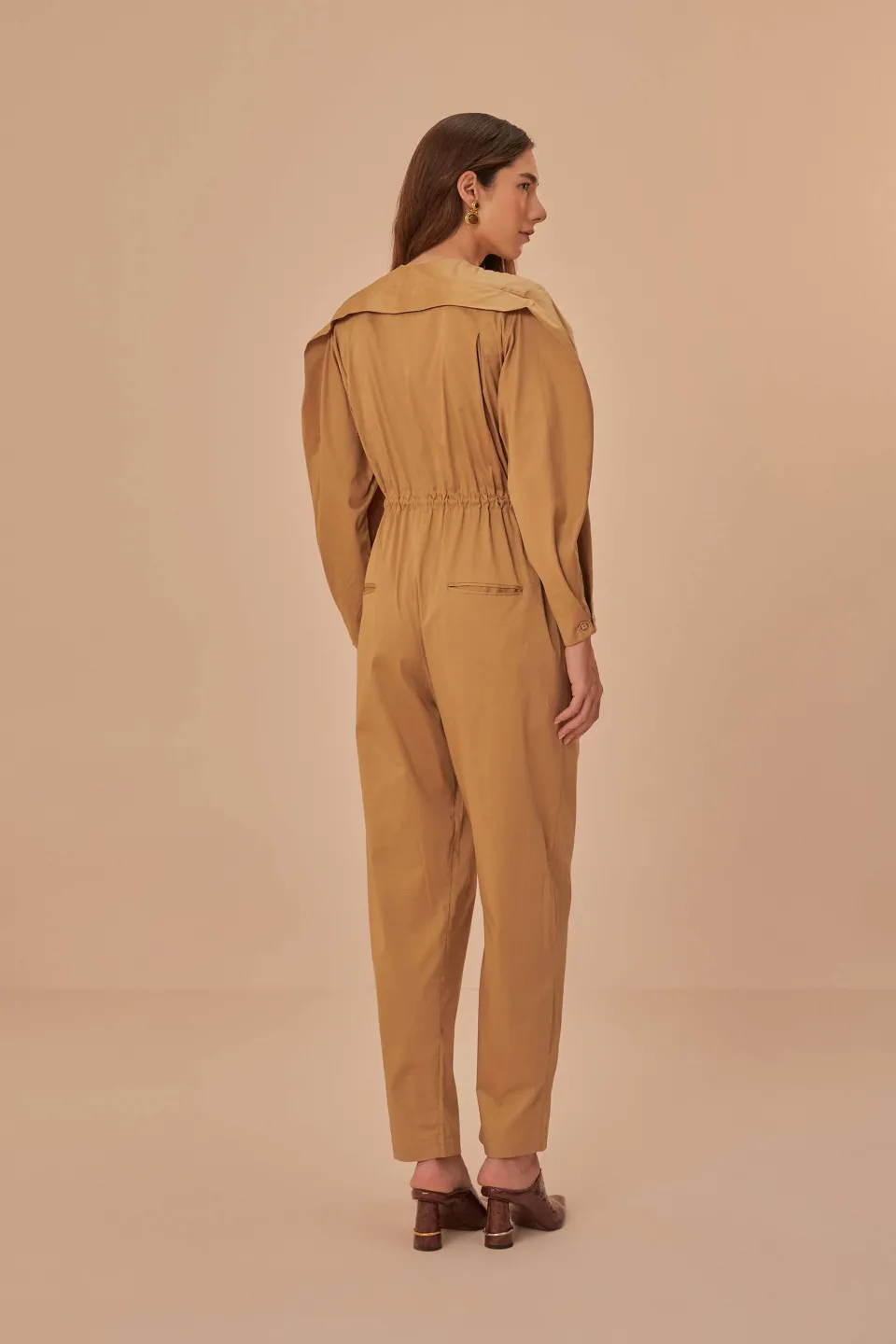 FARM Rio Brown Raglan Sleeve Jumpsuit Online