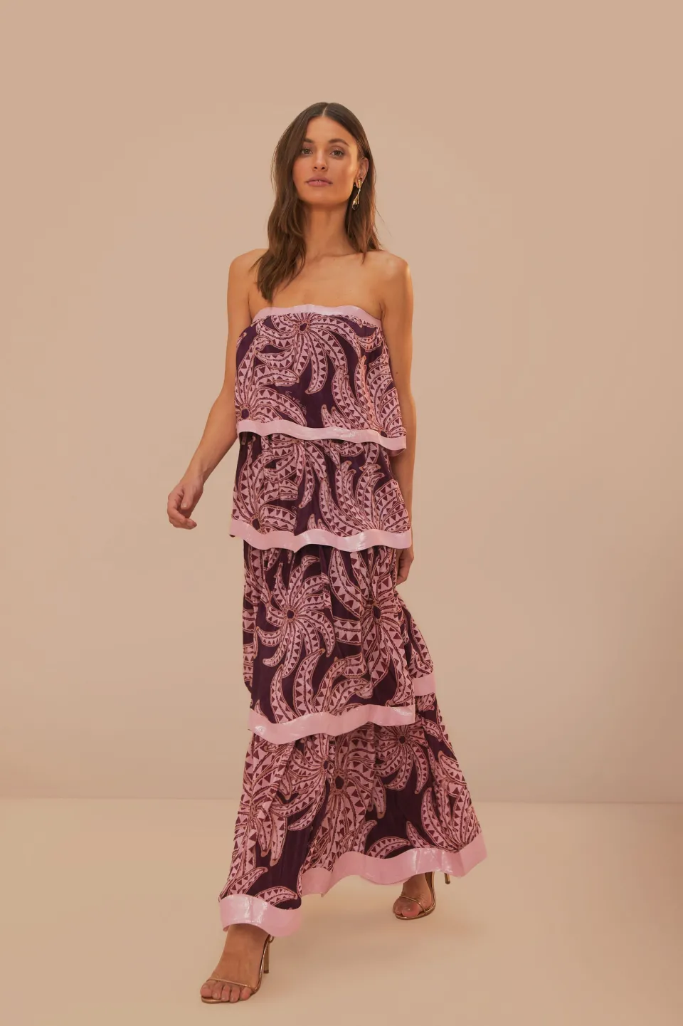 FARM Rio Burgundy Bananada Midi Dress Discount