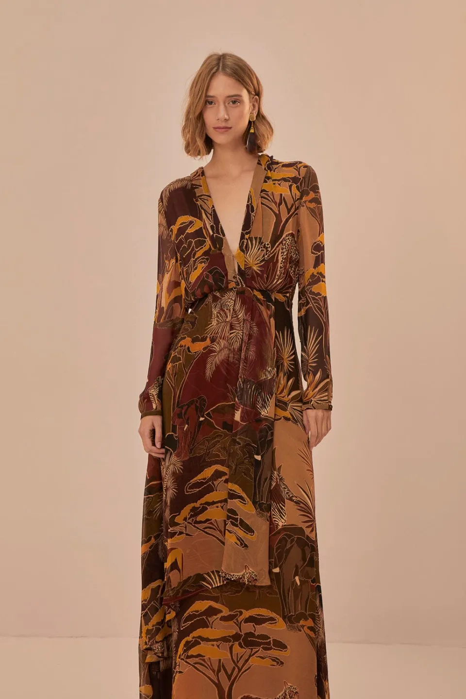 FARM Rio Caramel Savana Dream Maxi Dress