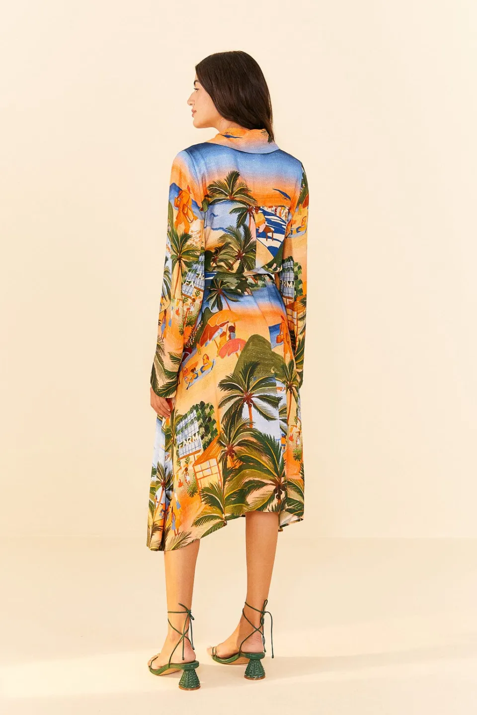 FARM Rio Carioca Lenzing™ Ecovero™ Viscose Midi Dress Hot