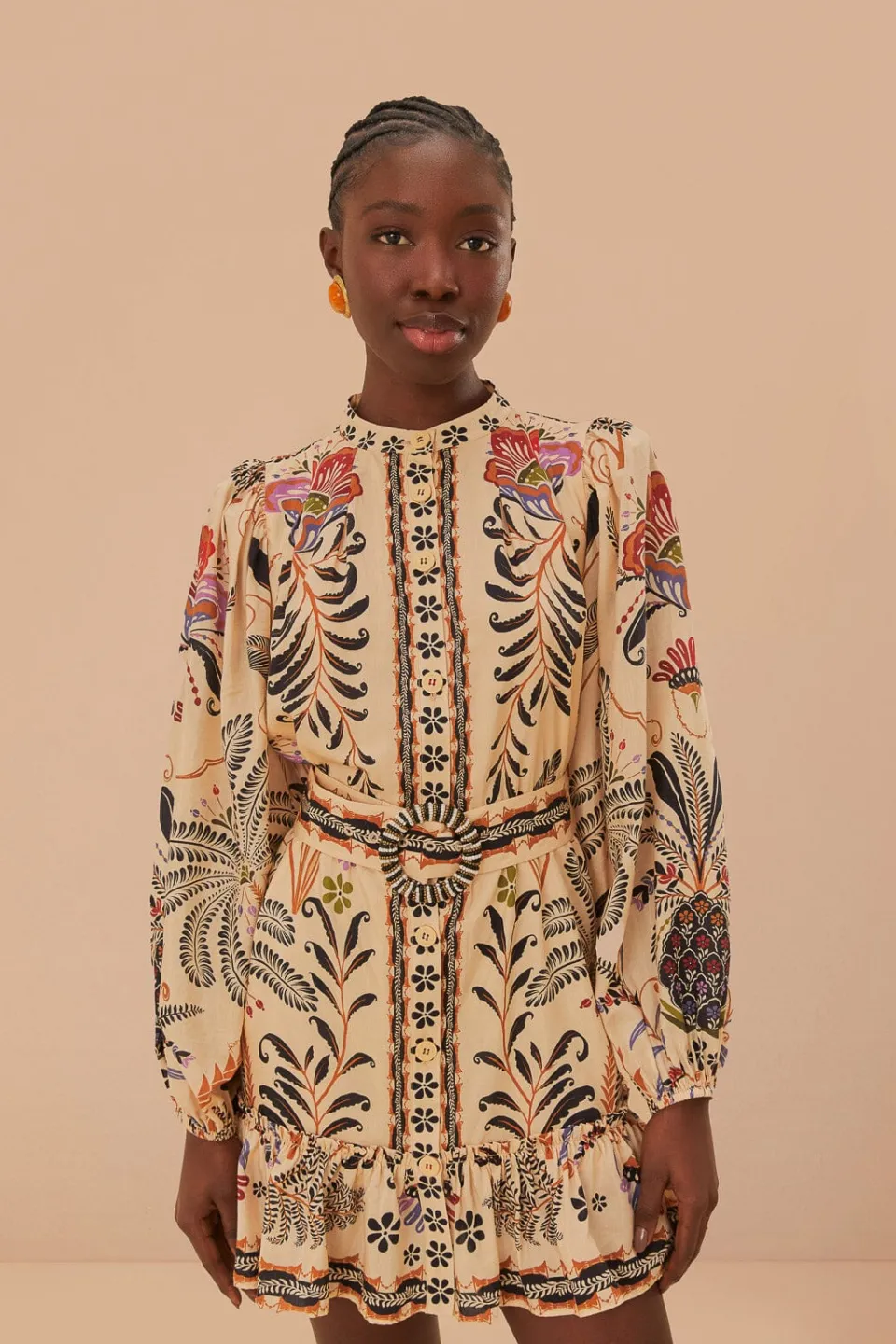 FARM Rio Classic Nature Sand Mini Dress Clearance