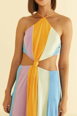 FARM Rio Color Blocking Sleeveless Maxi Dress