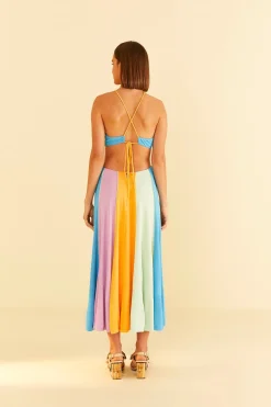 FARM Rio Color Blocking Sleeveless Maxi Dress