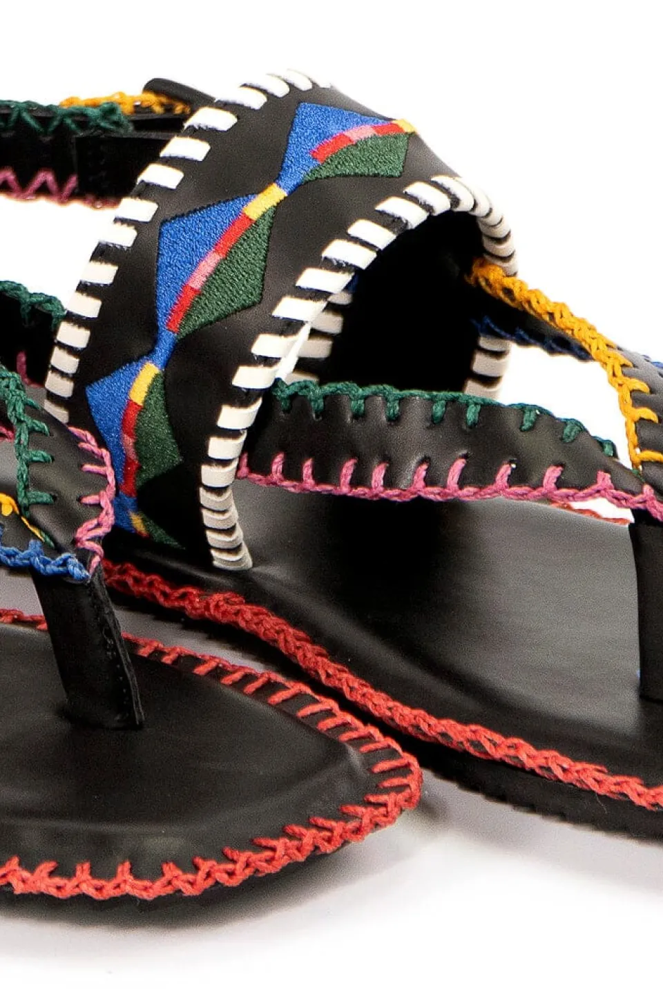 FARM Rio Colorful Embroidered Flat Sandal