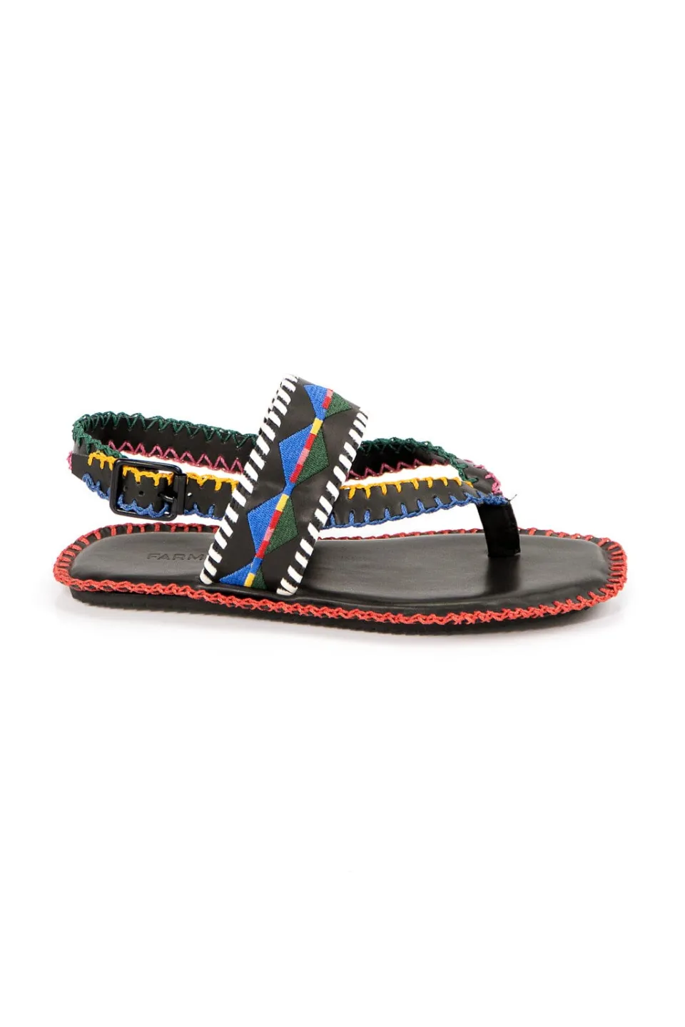 FARM Rio Colorful Embroidered Flat Sandal