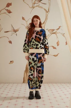FARM Rio Colorful Leopard Knit Sweater Best