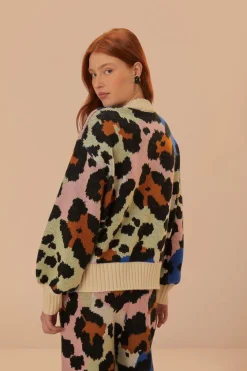 FARM Rio Colorful Leopard Knit Sweater Best