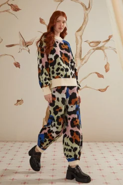 FARM Rio Colorful Leopards Knit Pants Sale