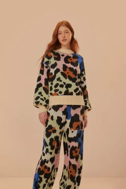 FARM Rio Colorful Leopards Knit Pants Sale