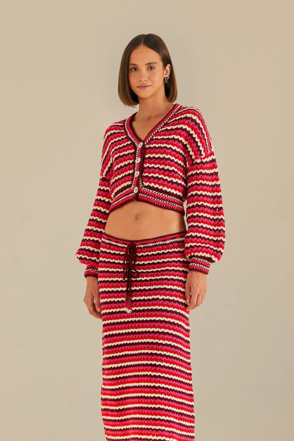 FARM Rio Colorful Stripes Crochet Skirt Best