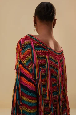 FARM Rio Colorful Stripes Knit Sweater New