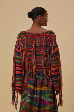 FARM Rio Colorful Stripes Knit Sweater New