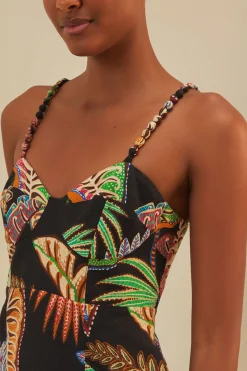 FARM Rio Cool Foliage Black Mini Dress Sale