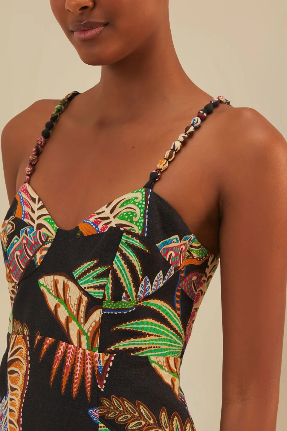 FARM Rio Cool Foliage Black Mini Dress Sale