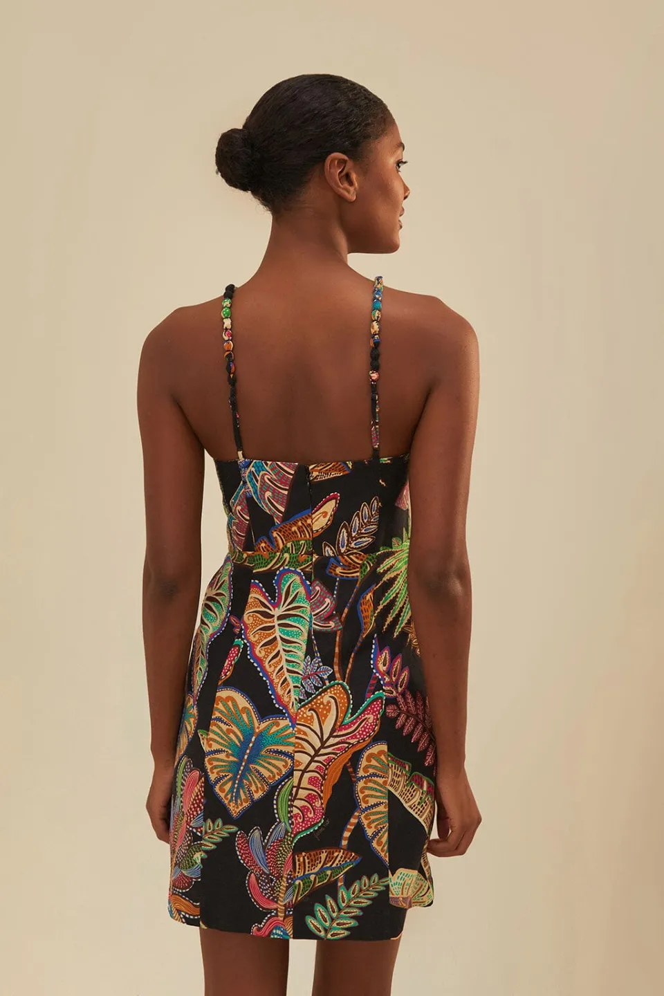 FARM Rio Cool Foliage Black Mini Dress Sale