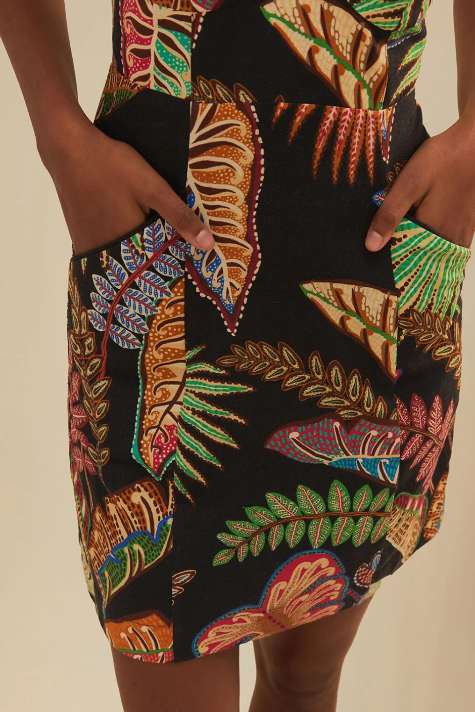 FARM Rio Cool Foliage Black Mini Dress Sale
