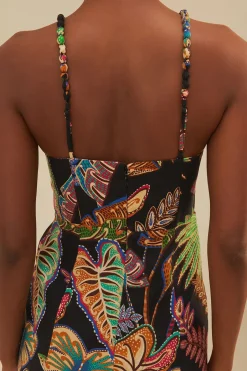 FARM Rio Cool Foliage Black Mini Dress Sale