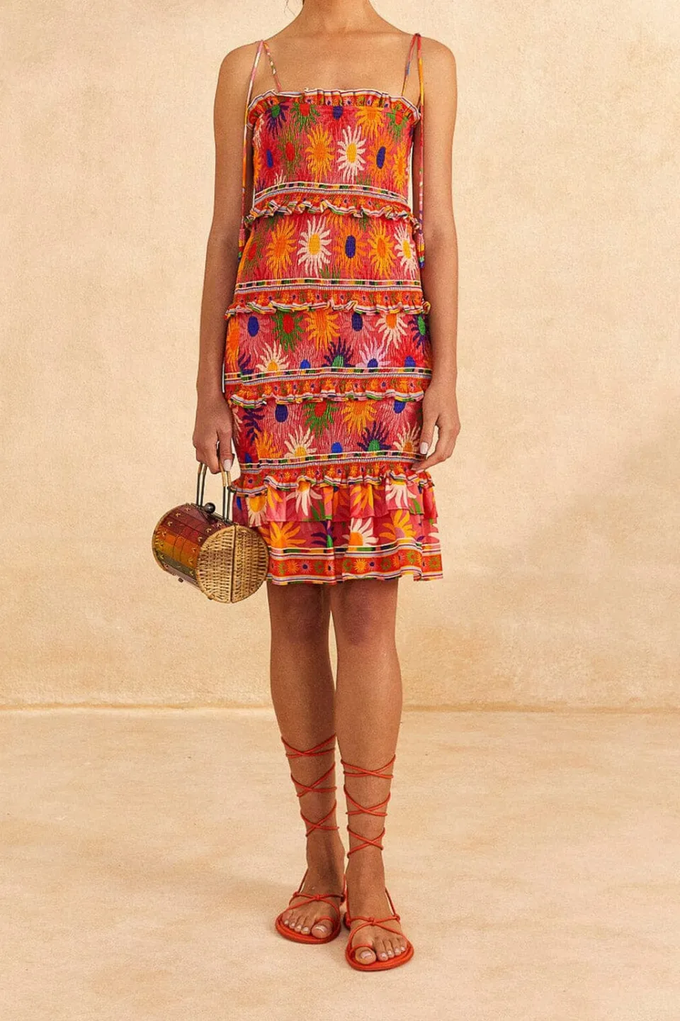 FARM Rio Coral Summer Sun Mini Dress
