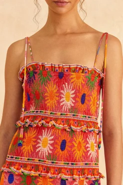 FARM Rio Coral Summer Sun Mini Dress