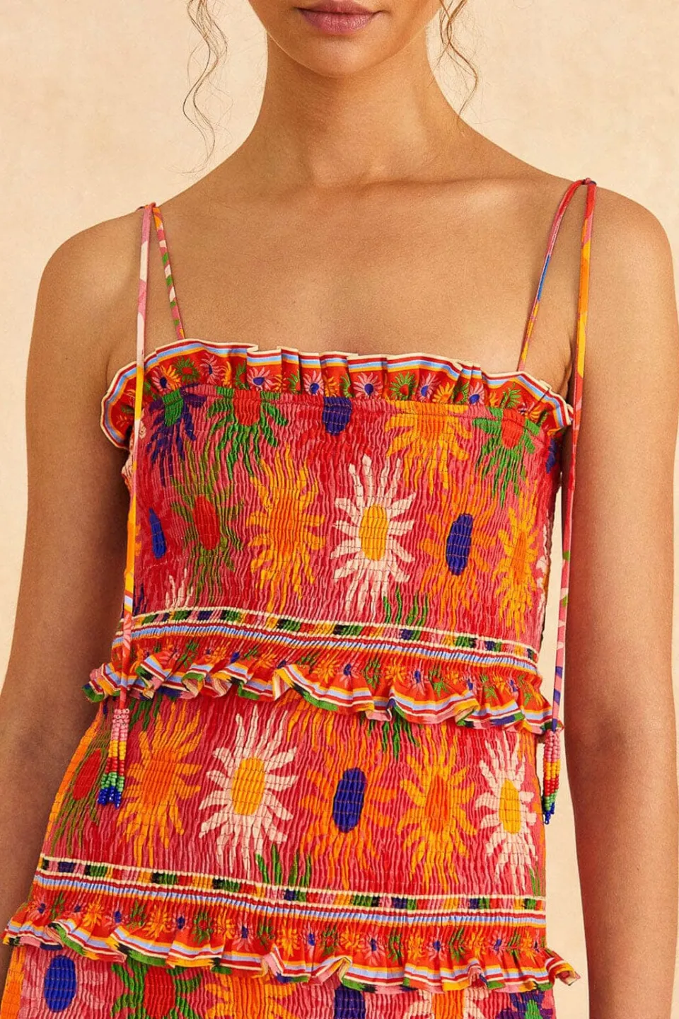 FARM Rio Coral Summer Sun Mini Dress