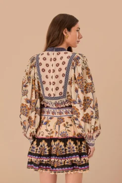 FARM Rio Cream Ainika Maxi Floral Mini Skirt New