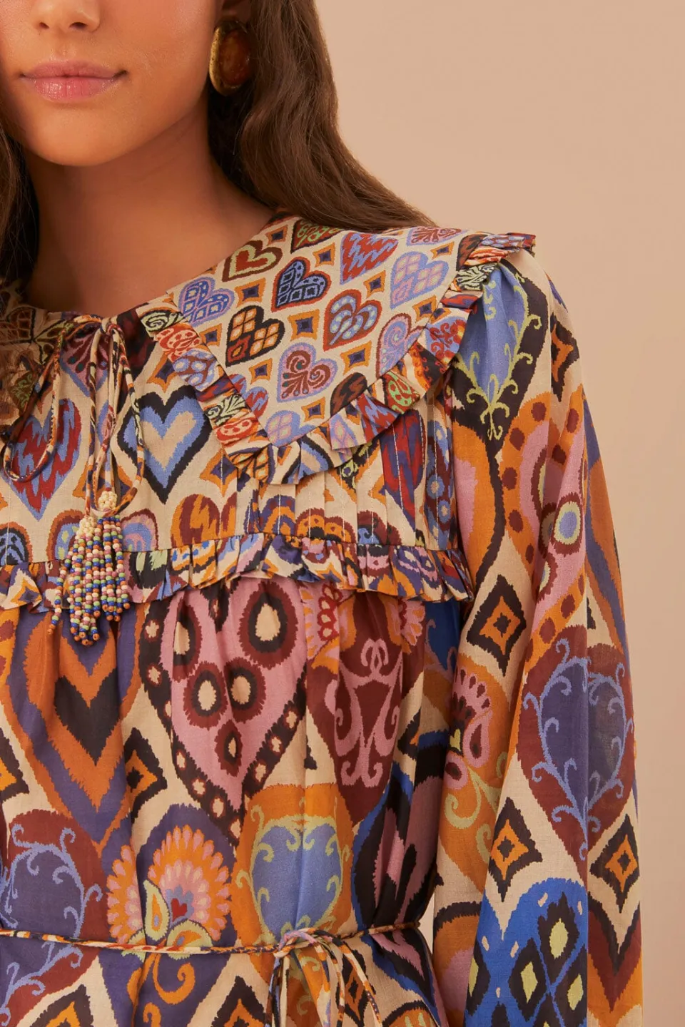 FARM Rio Cream Hearts Ikat Blouse Discount