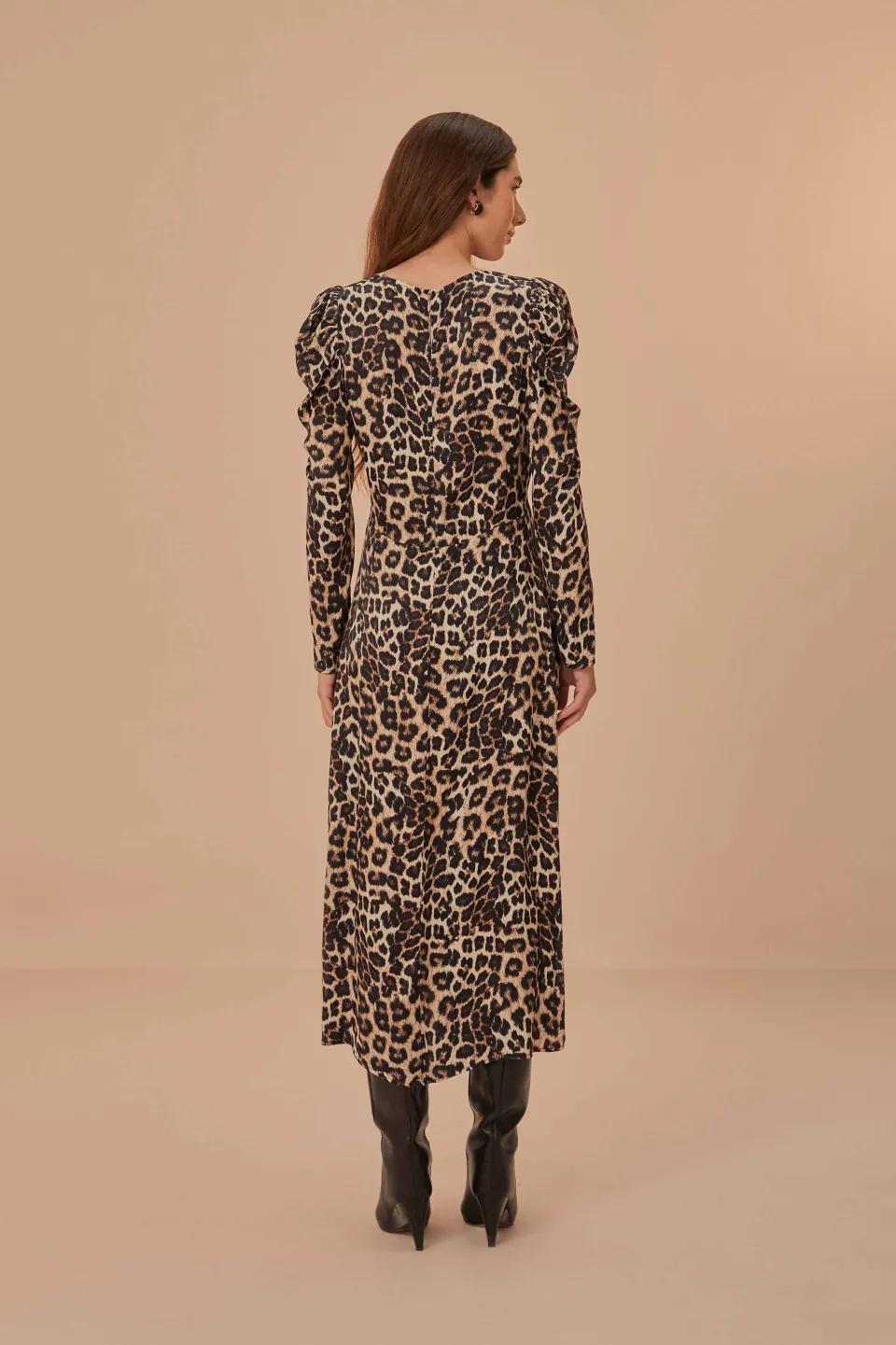 FARM Rio Cream Natural Skin LENZING™ ECOVERO™ Viscose Midi Dress Discount