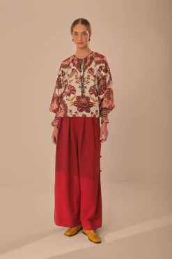 FARM Rio Cream Riad Blouse Hot