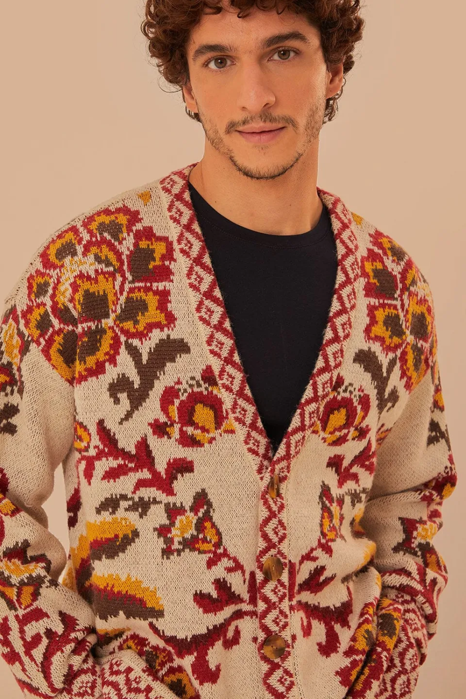 FARM Rio Cream Toucans Scarf Knit Cardigan Online