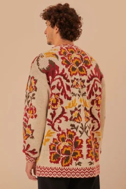 FARM Rio Cream Toucans Scarf Knit Cardigan Online