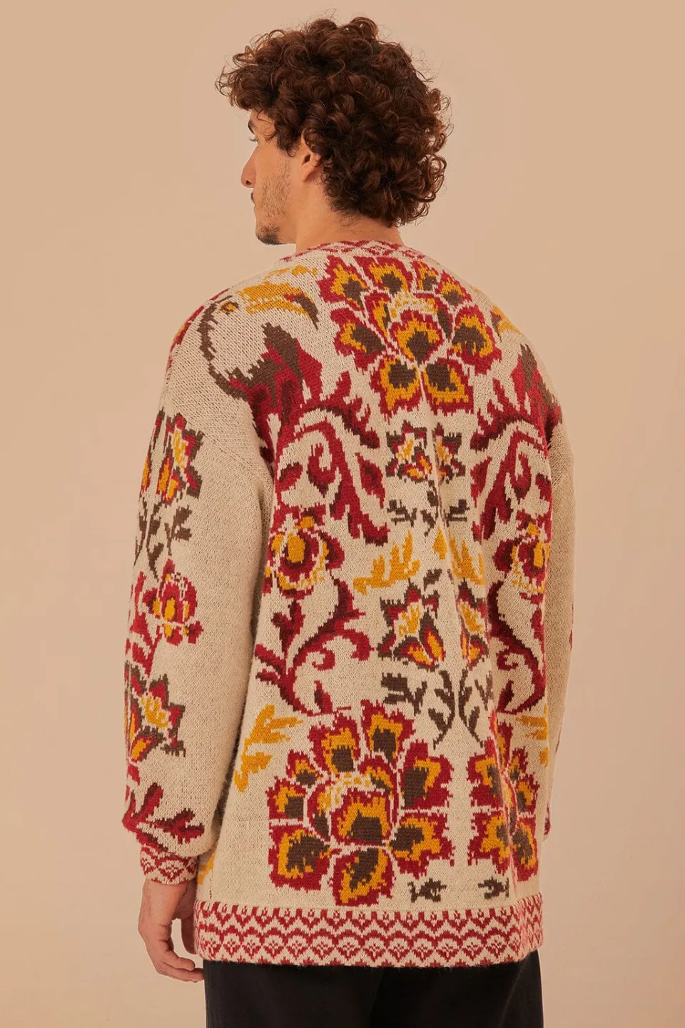 FARM Rio Cream Toucans Scarf Knit Cardigan Online