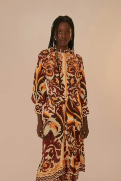 FARM Rio Cream Toucans Scarf Maxi Dress Hot