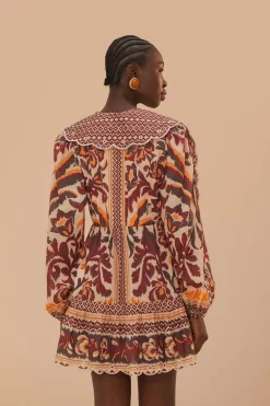 FARM Rio Cream Toucans Scarf Mini Dress