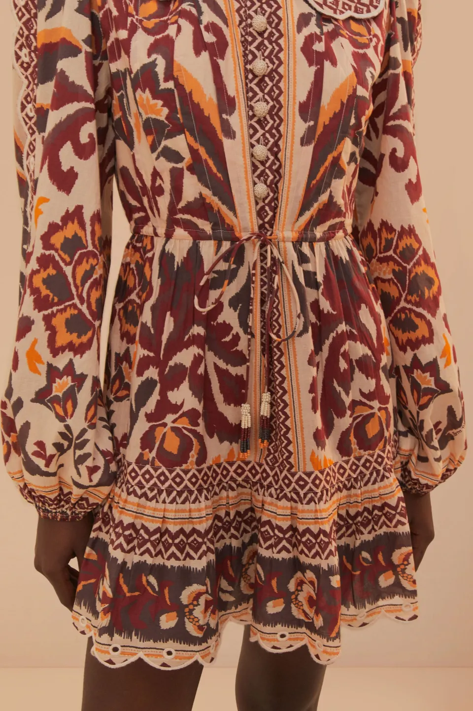 FARM Rio Cream Toucans Scarf Mini Dress