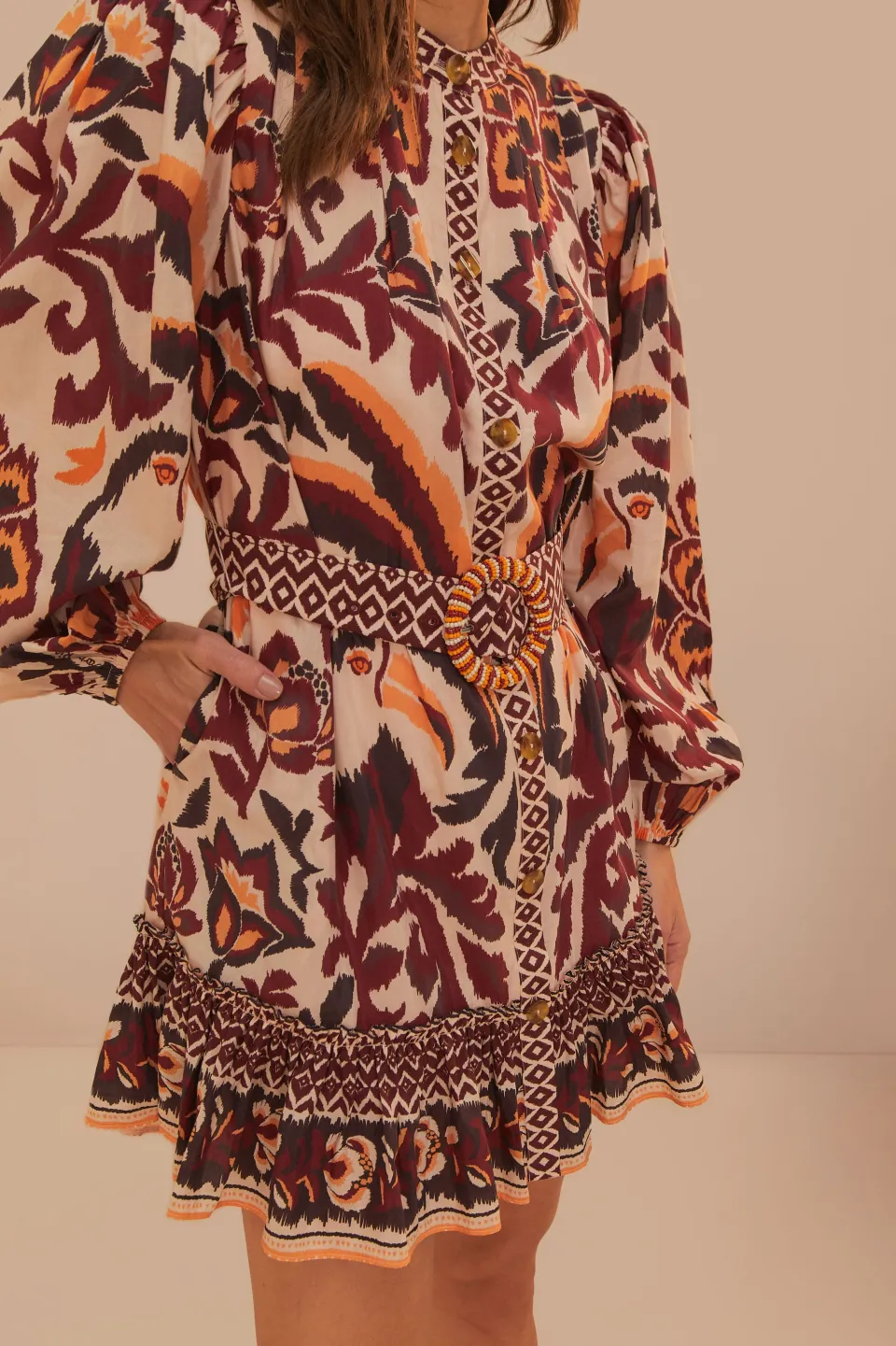 FARM Rio Cream Toucans Scarf Mini Dress Discount