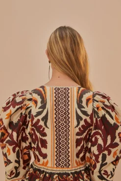 FARM Rio Cream Toucans Scarf Puff Sleeve Blouse Online