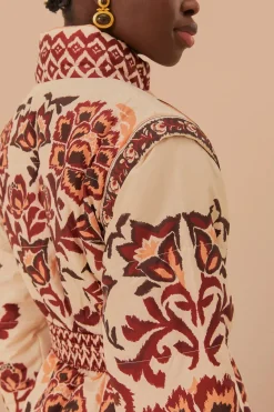 FARM Rio Cream Toucans Scarf Reversible Puffer Jacket Sale