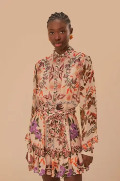 FARM Rio Cream Winter Garden Mini Dress Clearance