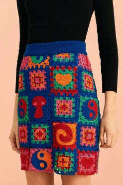FARM Rio Crochet Icons Sweater Skirt Discount