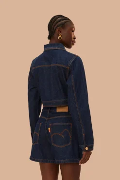 FARM Rio Dark Denim High Waist Skirt Discount