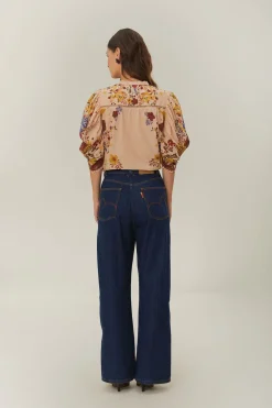 FARM Rio Dark Denim High Waist Snips Pants Online