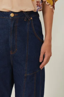 FARM Rio Dark Denim High Waist Snips Pants Online