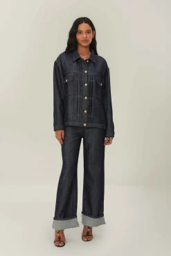 FARM Rio Denim Shine Wide Pants High Waist Online