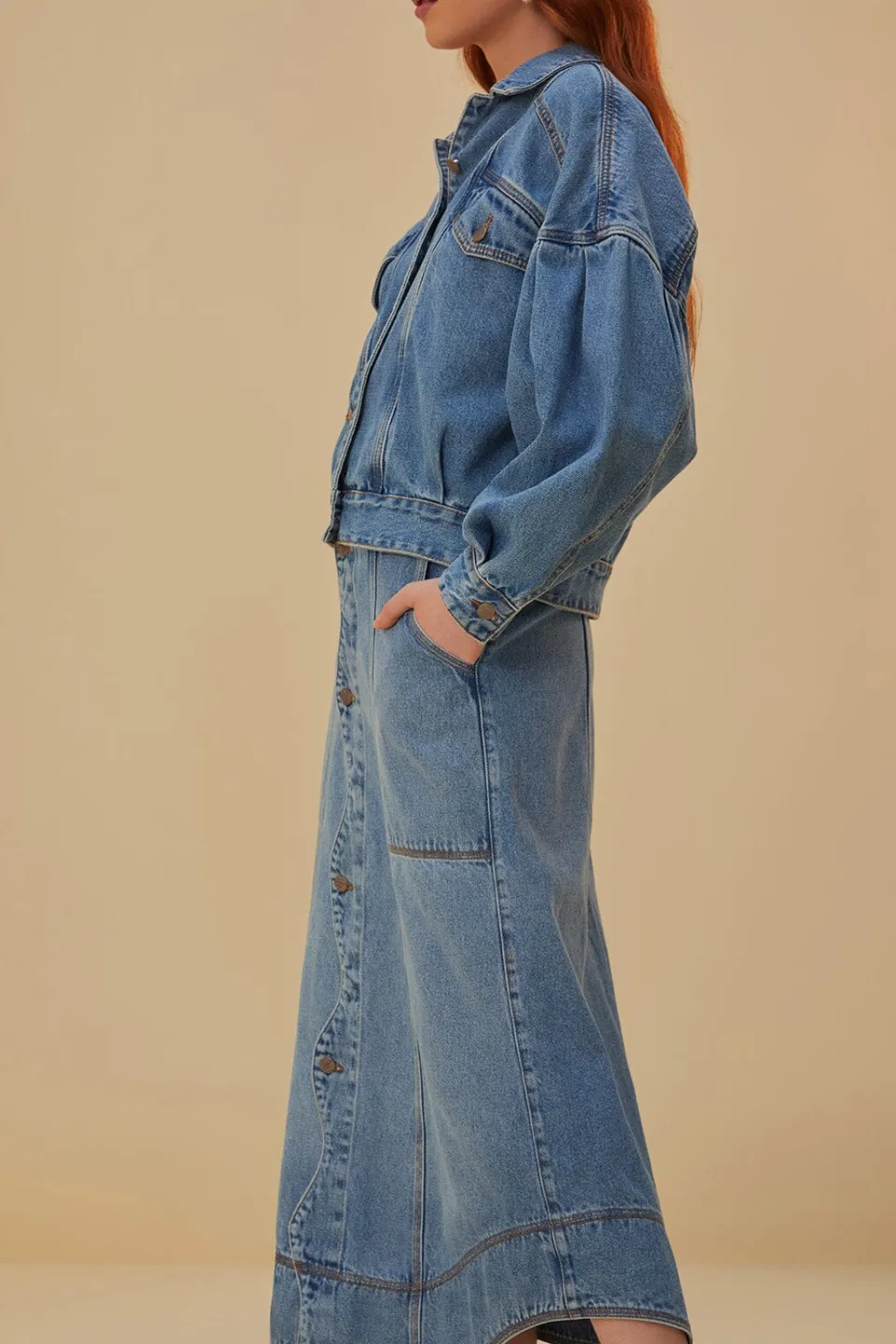 FARM Rio Denim Wave Skirt Best