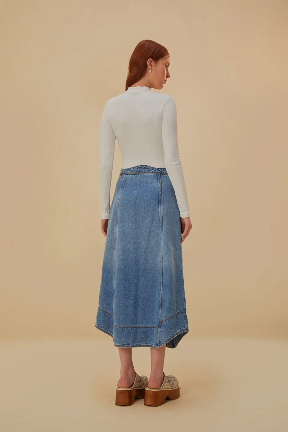 FARM Rio Denim Wave Skirt Best