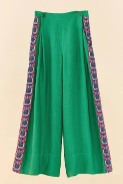 FARM Rio Embroided Green Pants Clearance